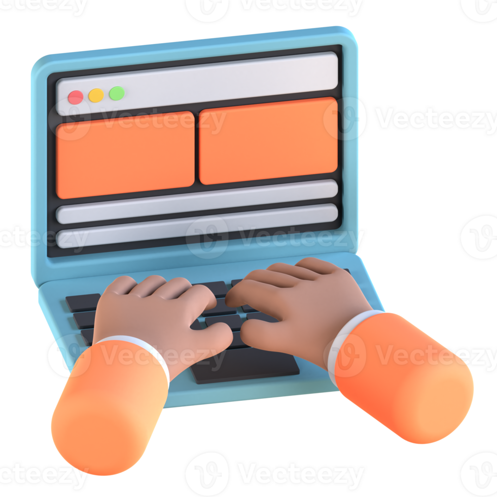 3D Illustration of laptop png