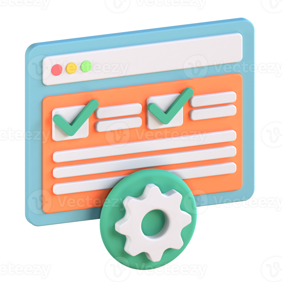 3D Illustration of testing png