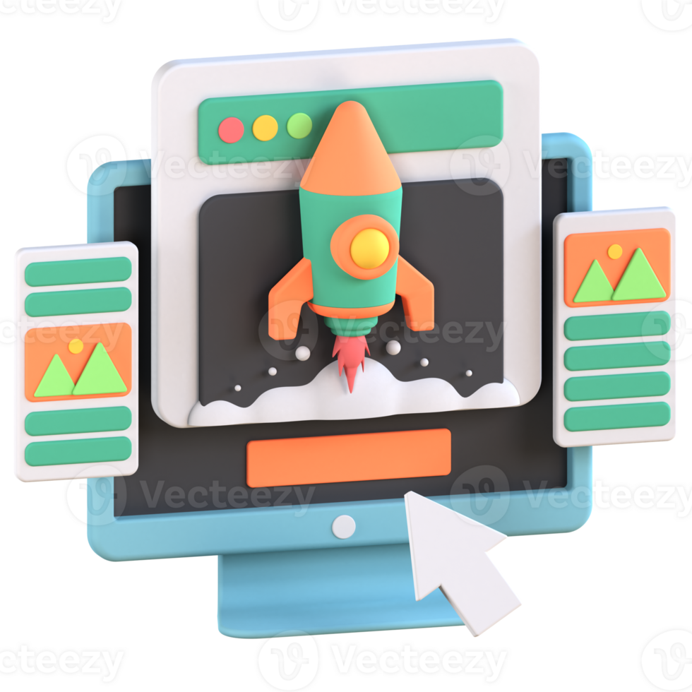 3D Illustration launch png