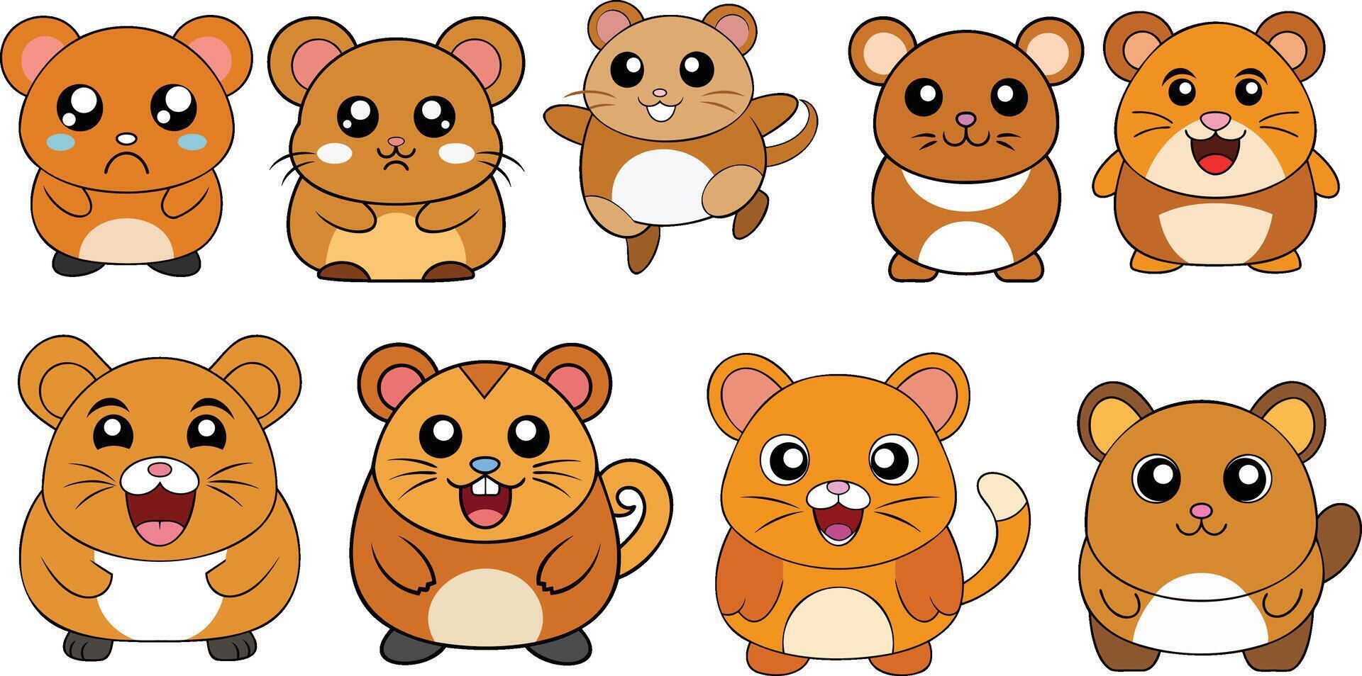 Chinese Hamsters flat design ,animal design vector