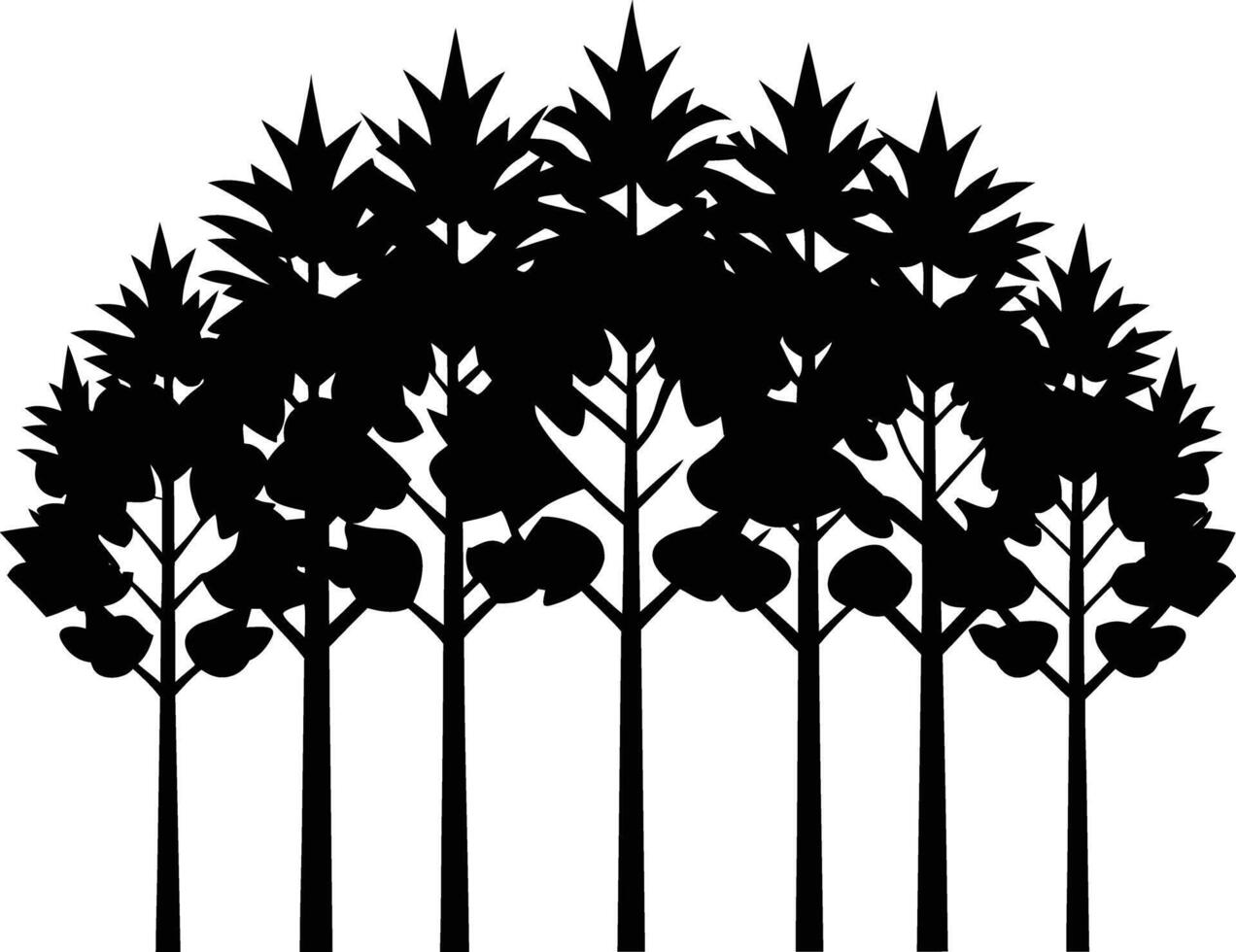 unique treeline silhouette illustration white background vector