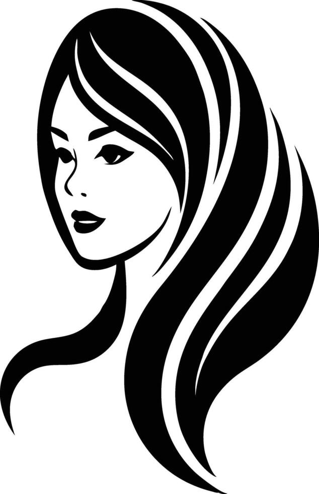 Women beauty logo illustration black and white vector