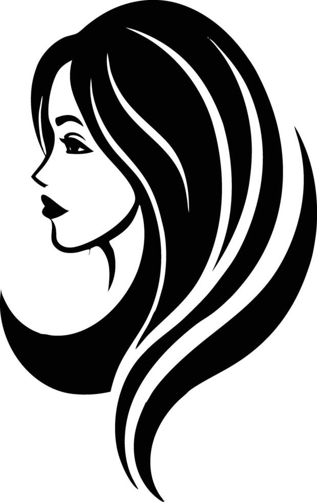 Women beauty logo illustration black and white vector