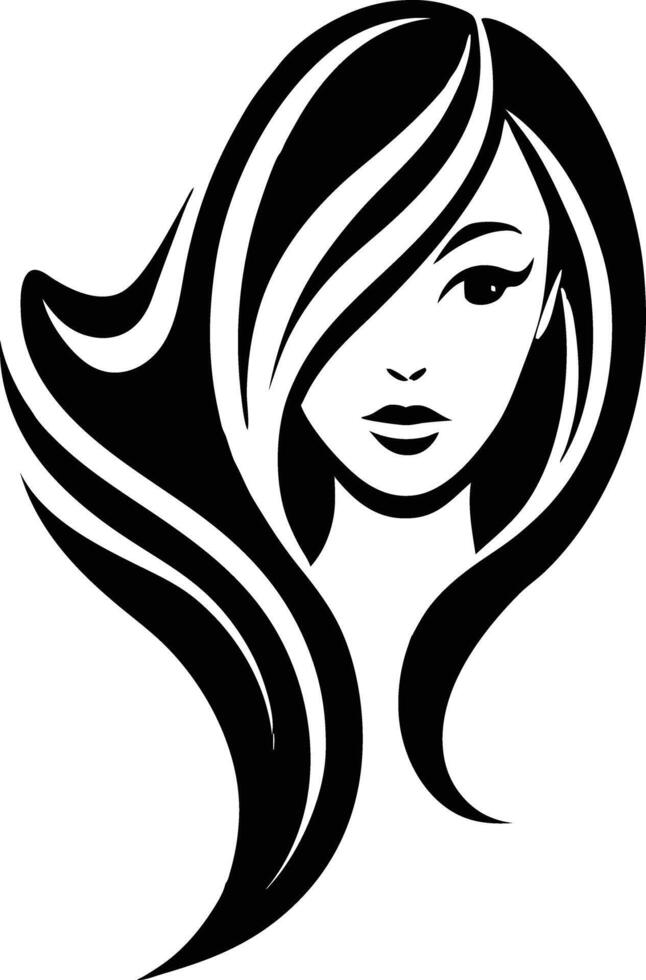 Women beauty logo illustration black and white vector