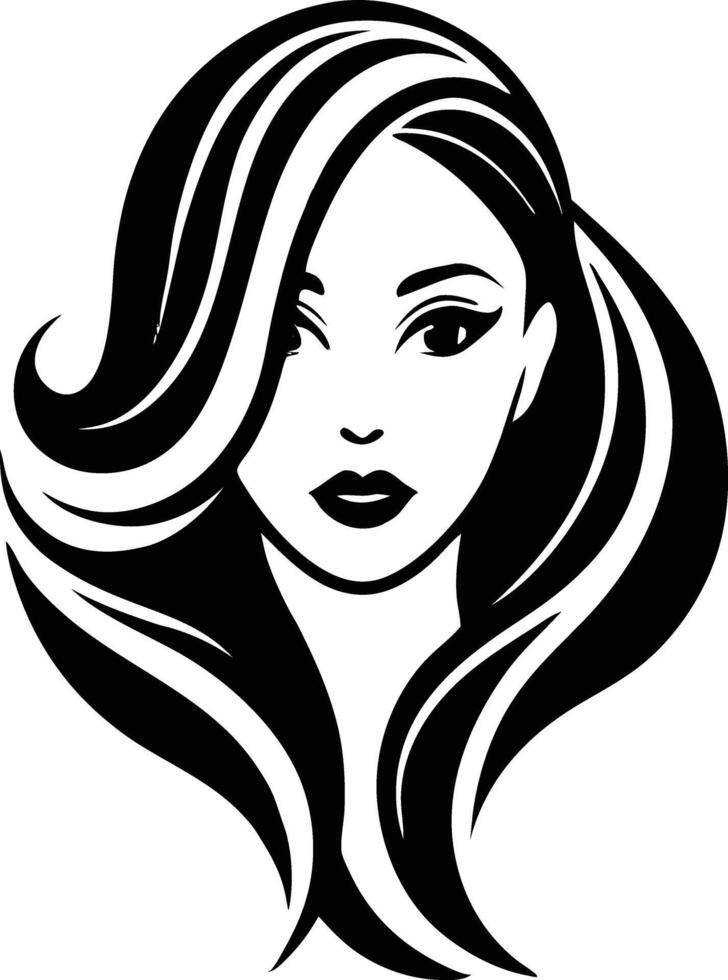 Women beauty logo illustration black and white vector