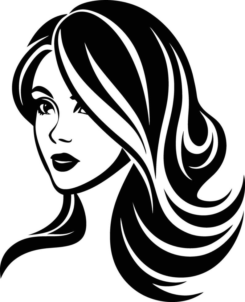 Women beauty logo illustration black and white vector