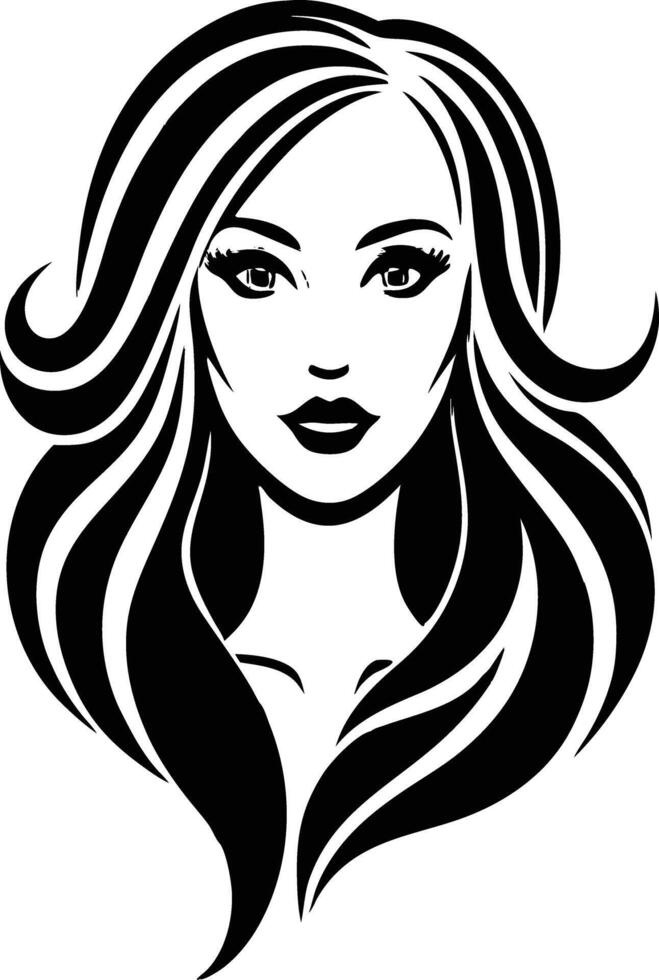 Women beauty logo illustration black and white vector