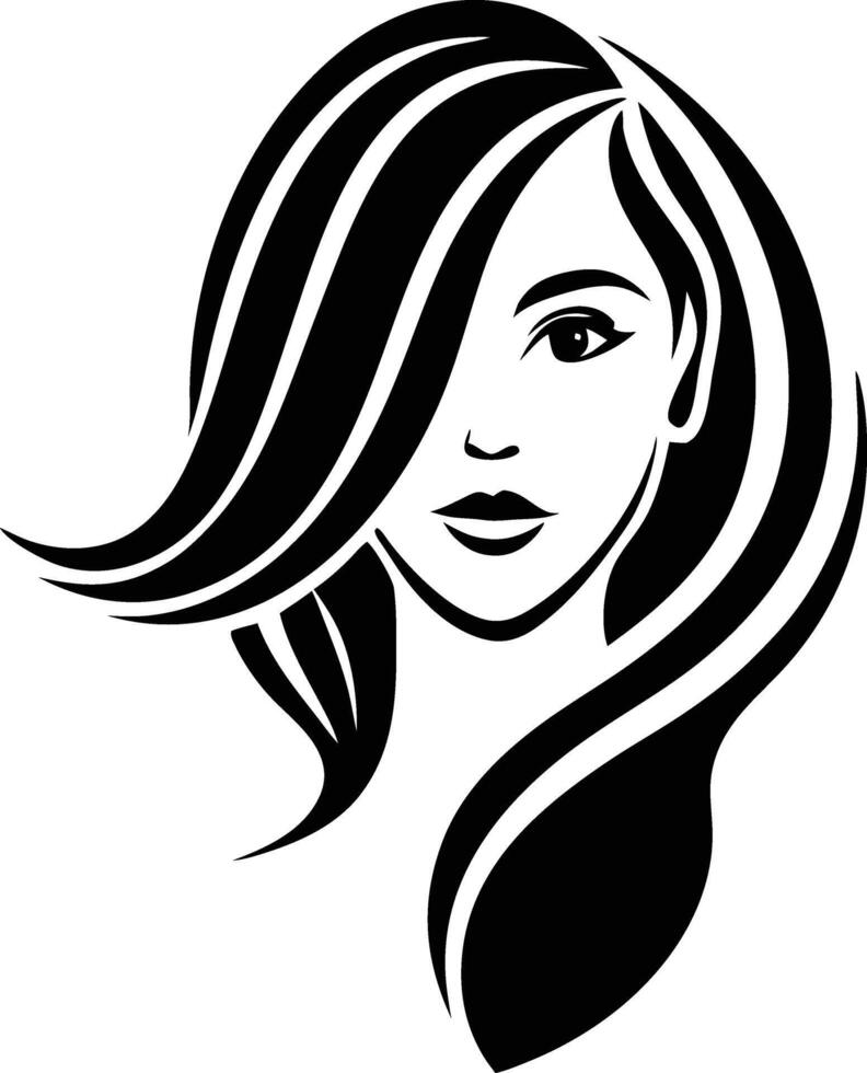 Women beauty logo illustration black and white vector