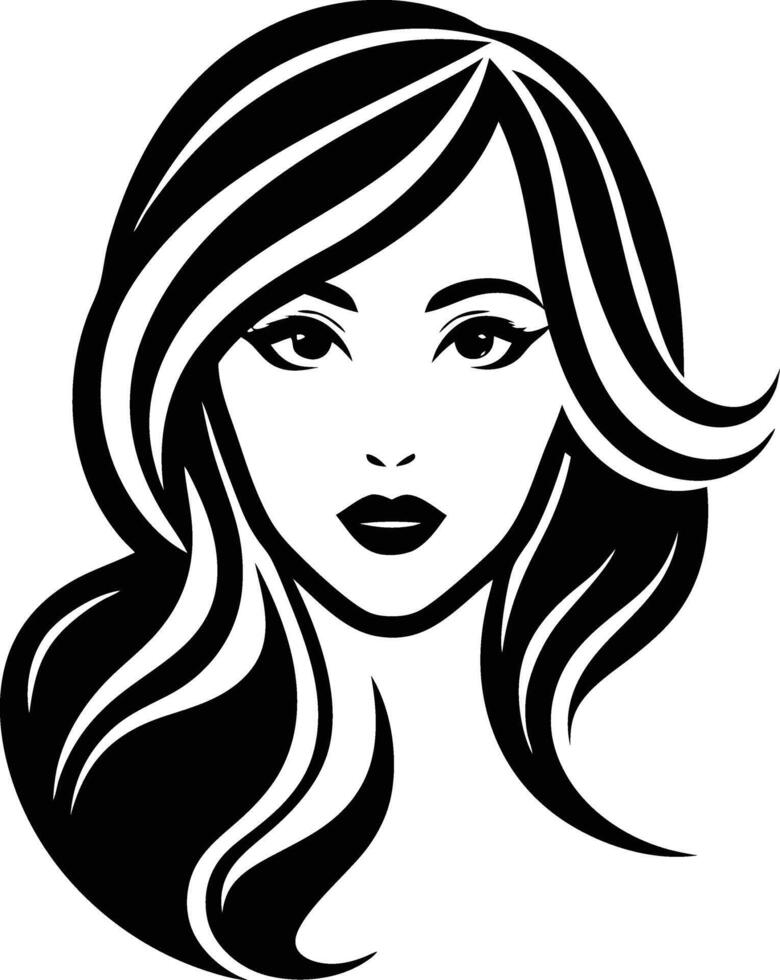Women beauty logo illustration black and white vector