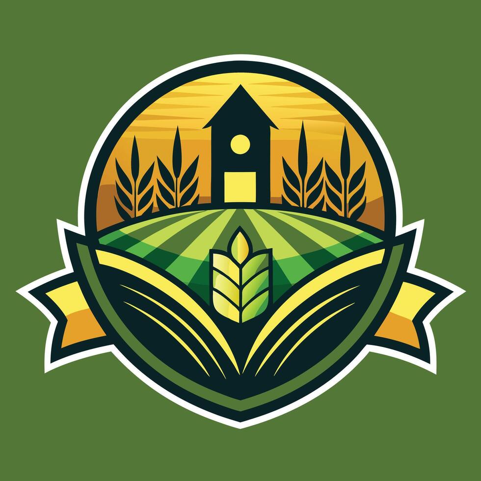 Farming Logo Illustration on solid background vector