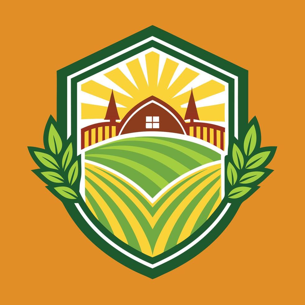 Farming Logo Illustration on solid background vector