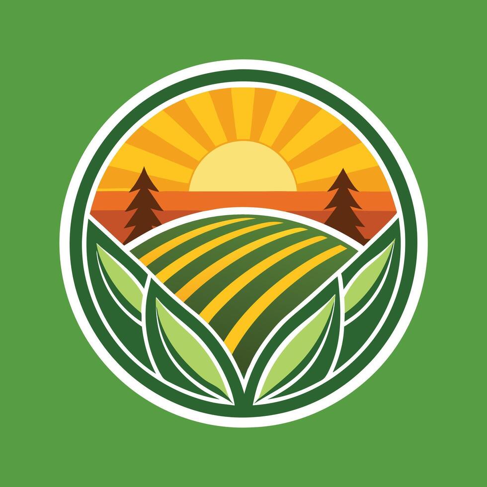 Farming Logo Illustration on solid background vector