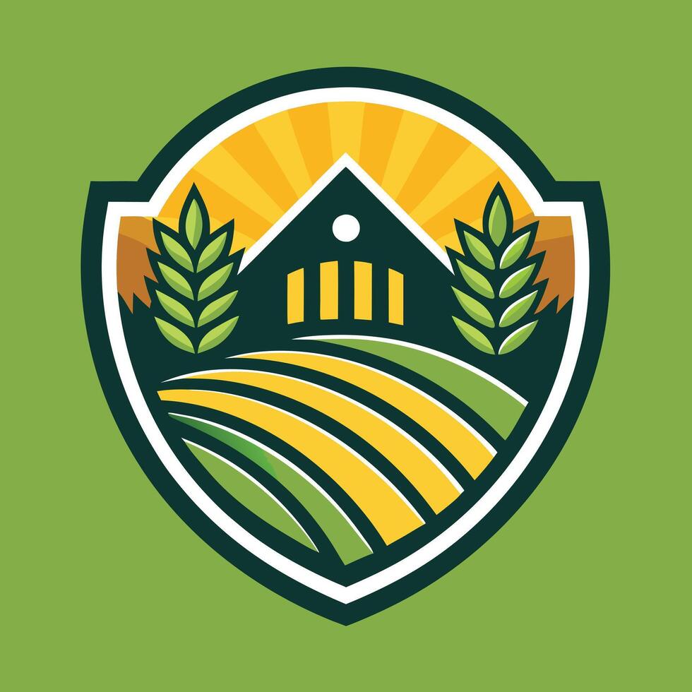 Farming Logo Illustration on solid background vector