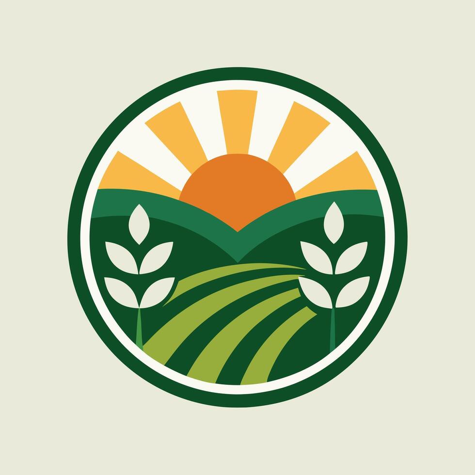 Agriculture Logo illustration black and white vector