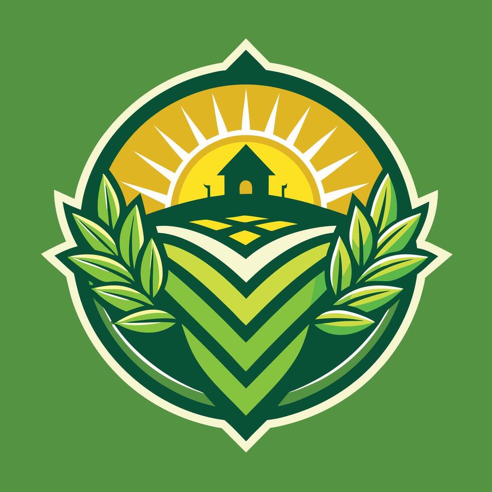 Farming Logo Illustration on solid background vector