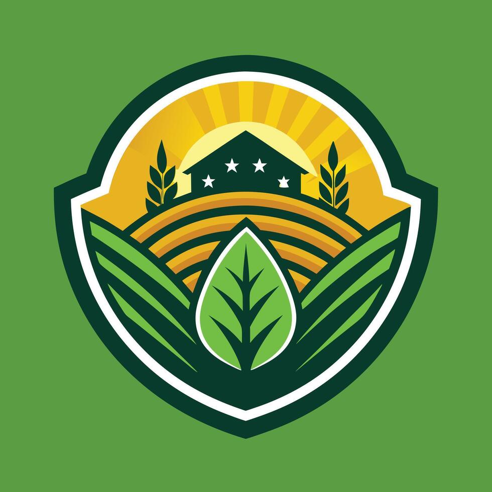 Farming Logo Illustration on solid background vector