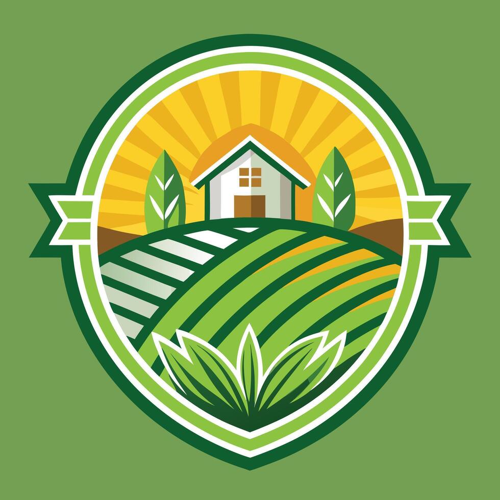 Farming Logo Illustration on solid background vector