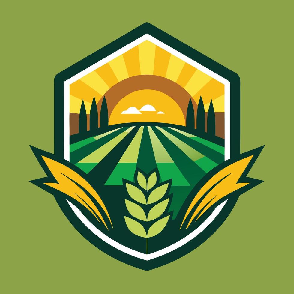 Farming Logo Illustration on solid background vector