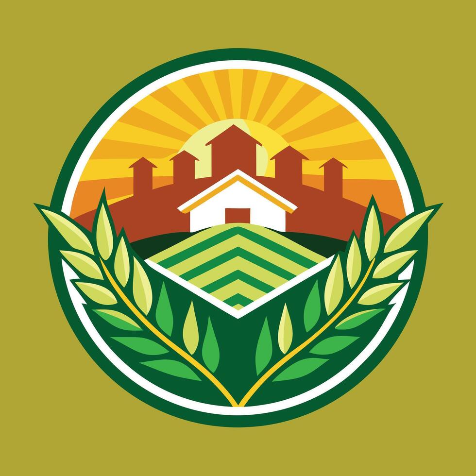 Farming Logo Illustration on solid background vector