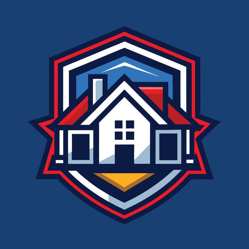 real estate logo illustration on solid background vector