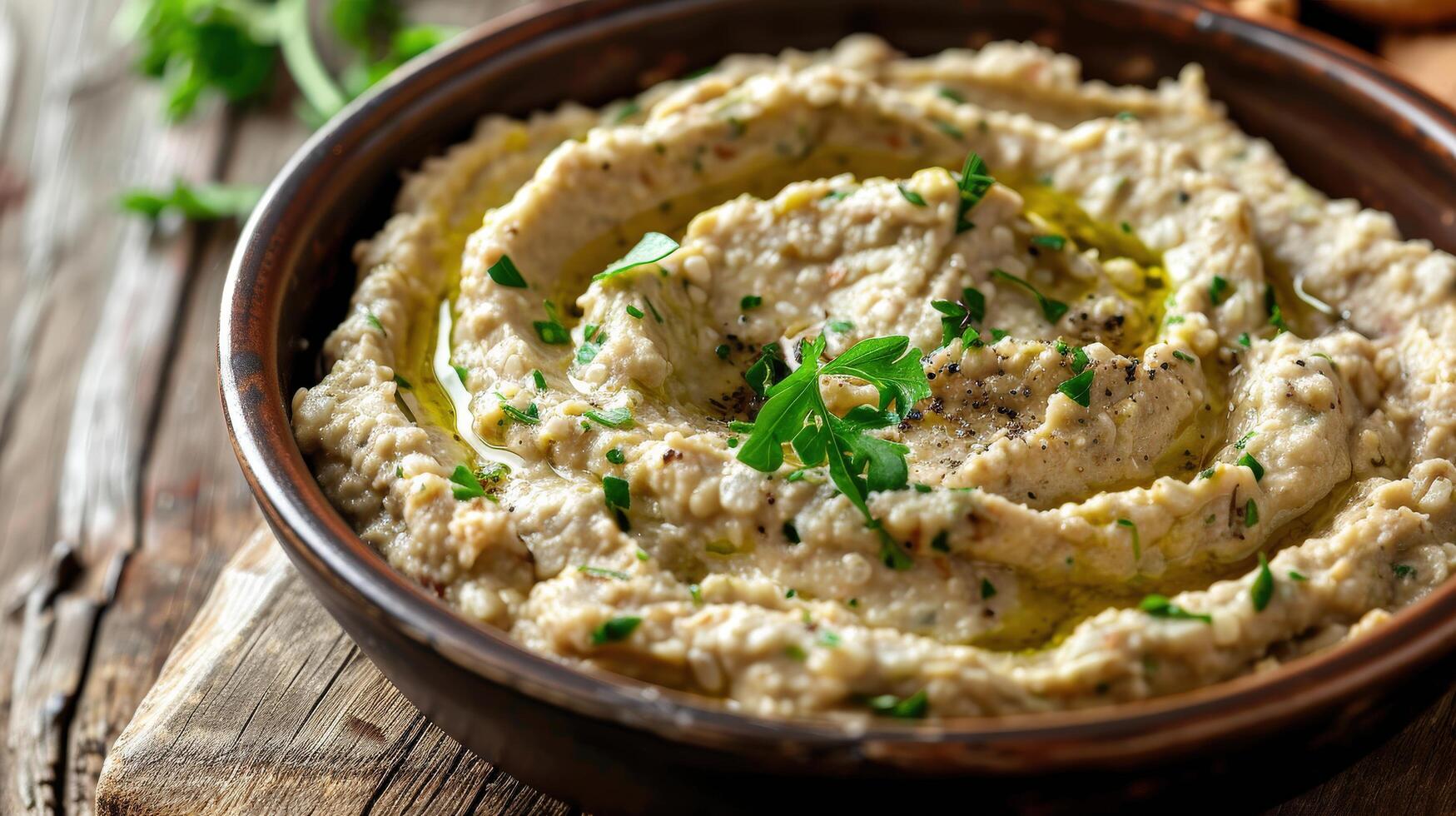 Authentic Baba Ghanoush Close-Up photo