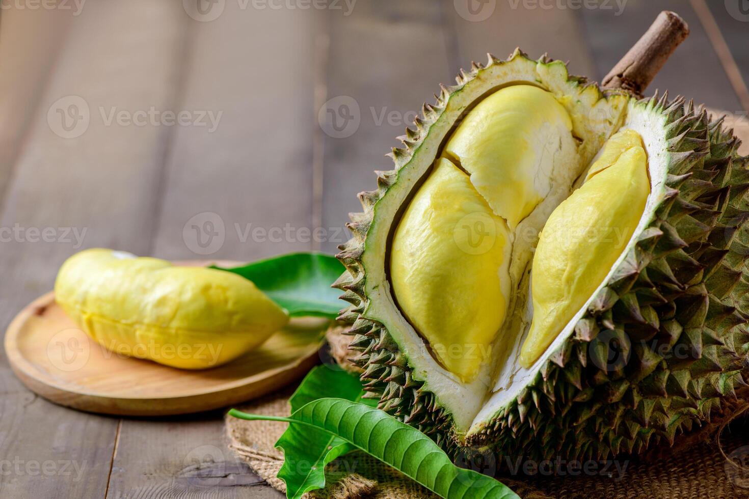 lava Durian Sisaket, it is grown in an ancient volcanic area, king of fruits photo