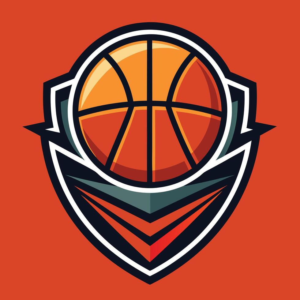 basketball team logo design illustration on solid background vector
