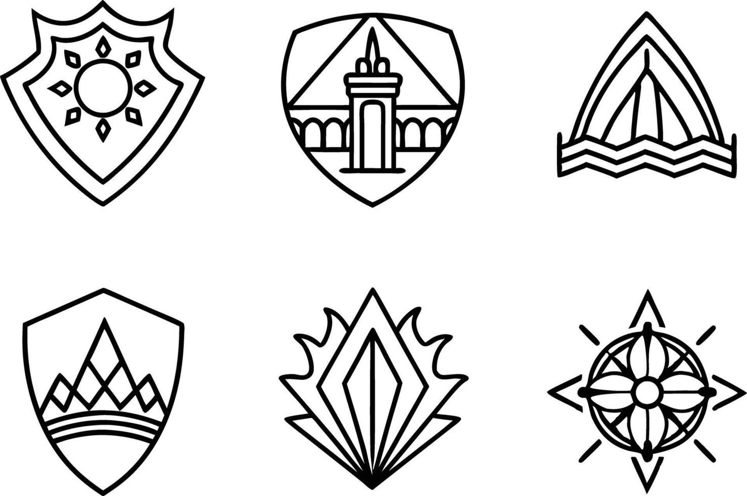 set off minimal logo and icon illustration black and white vector