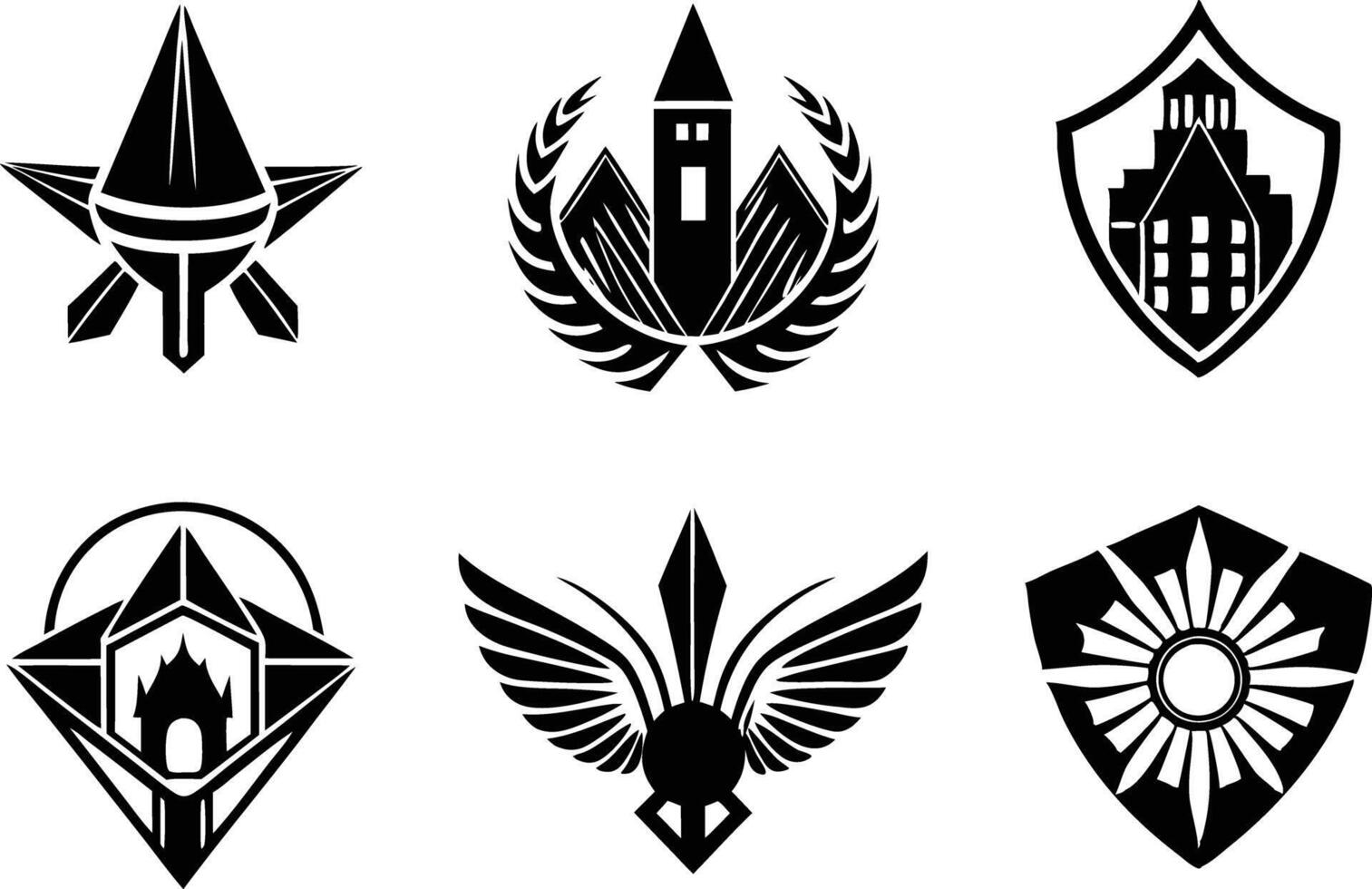 set off minimal corporate logo illustration black and white vector
