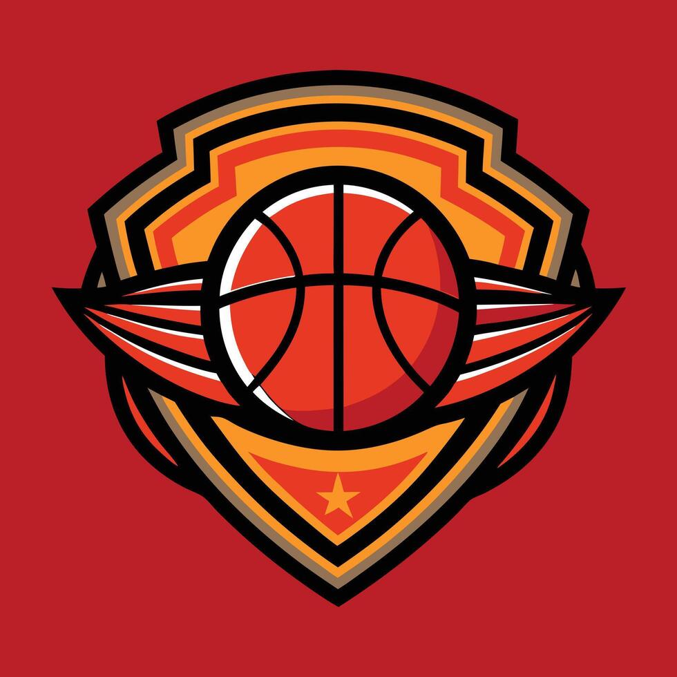 basketball team logo design illustration on solid background vector