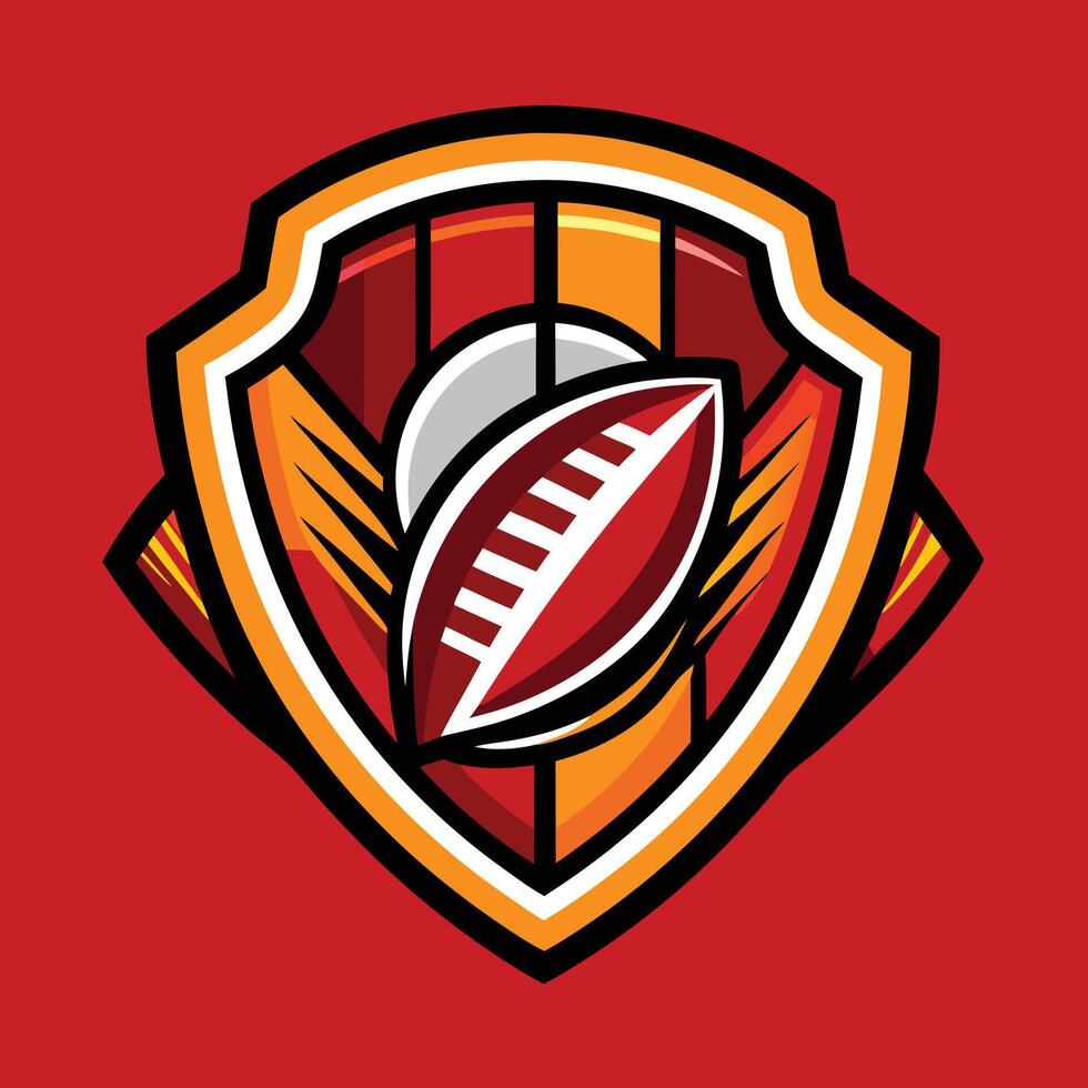 football team logo design illustration on solid background vector