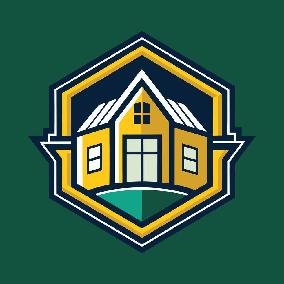 real estate logo illustration on solid background vector