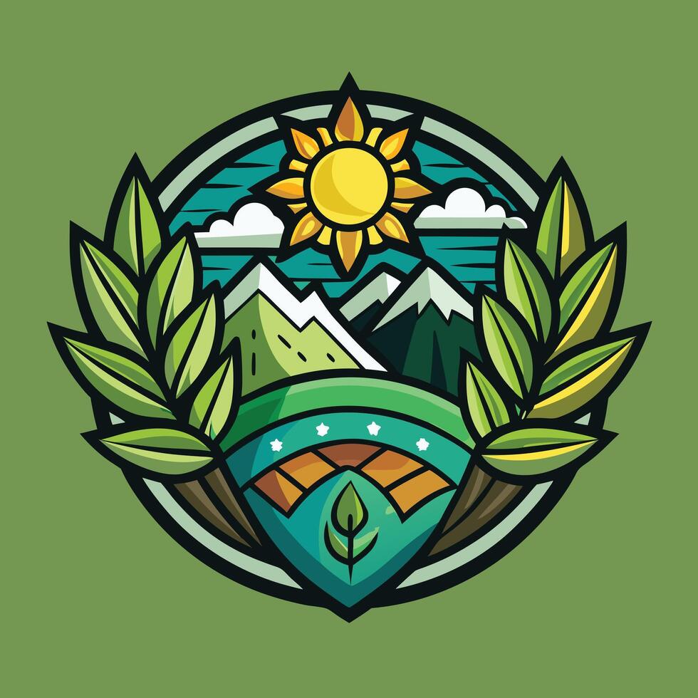 environment logo illustration on solid background vector