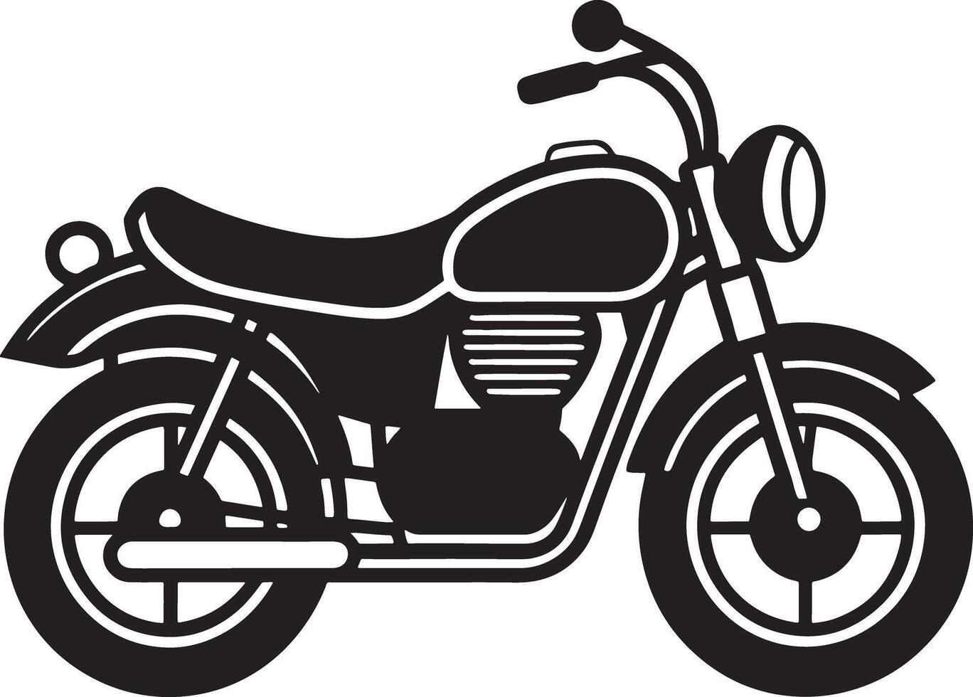 illustration of a retro motorcycle silhouette black and white vector