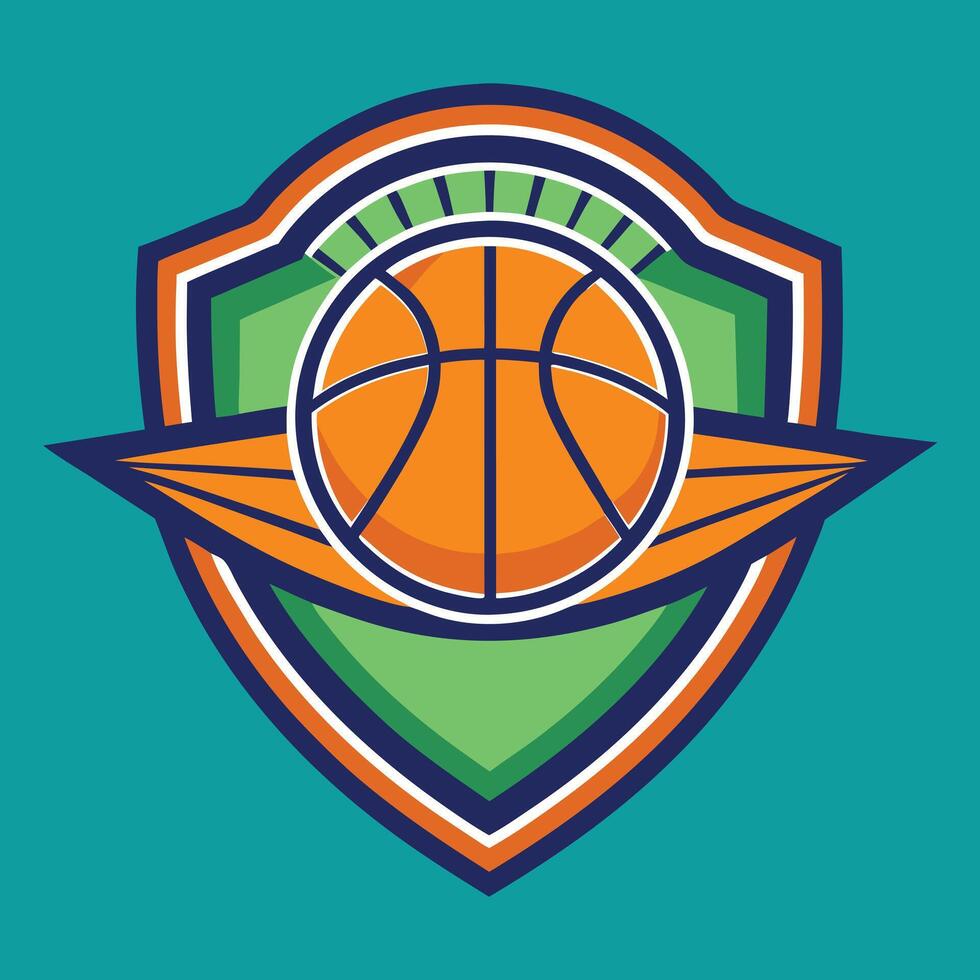 basketball team logo design illustration on solid background vector