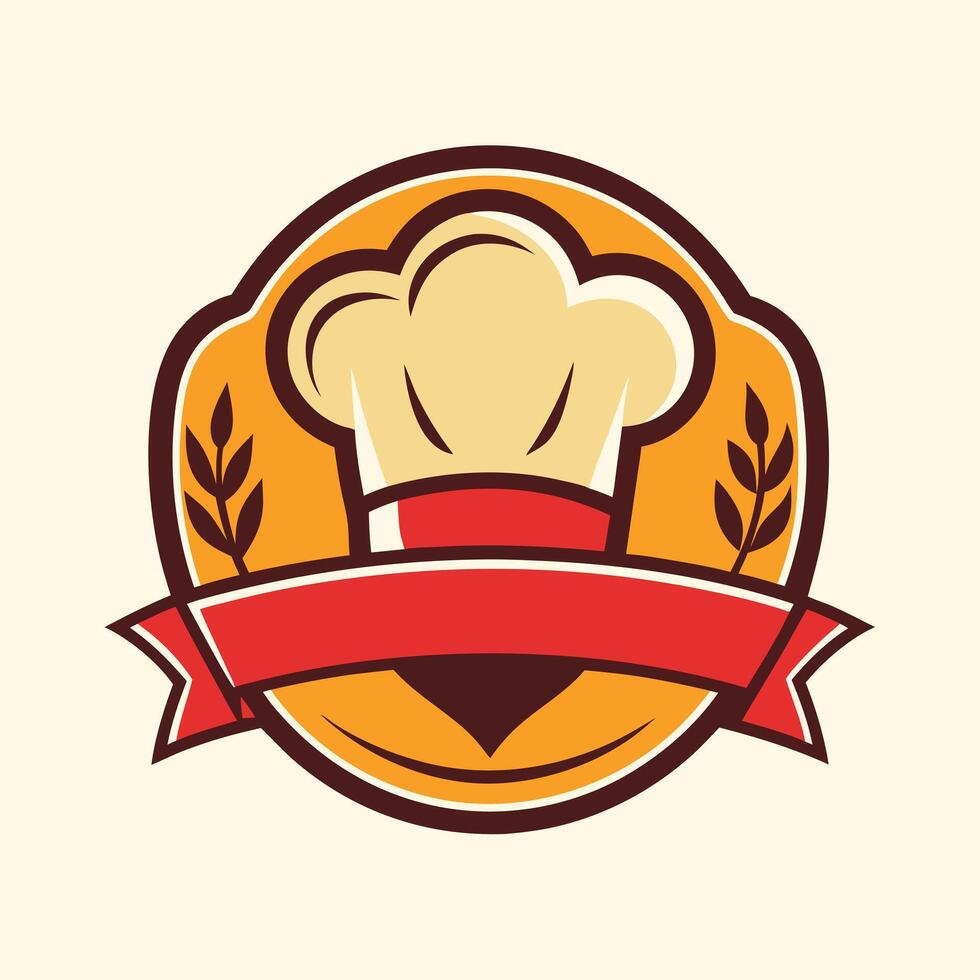 illustration of a cooking logo in solid background vector