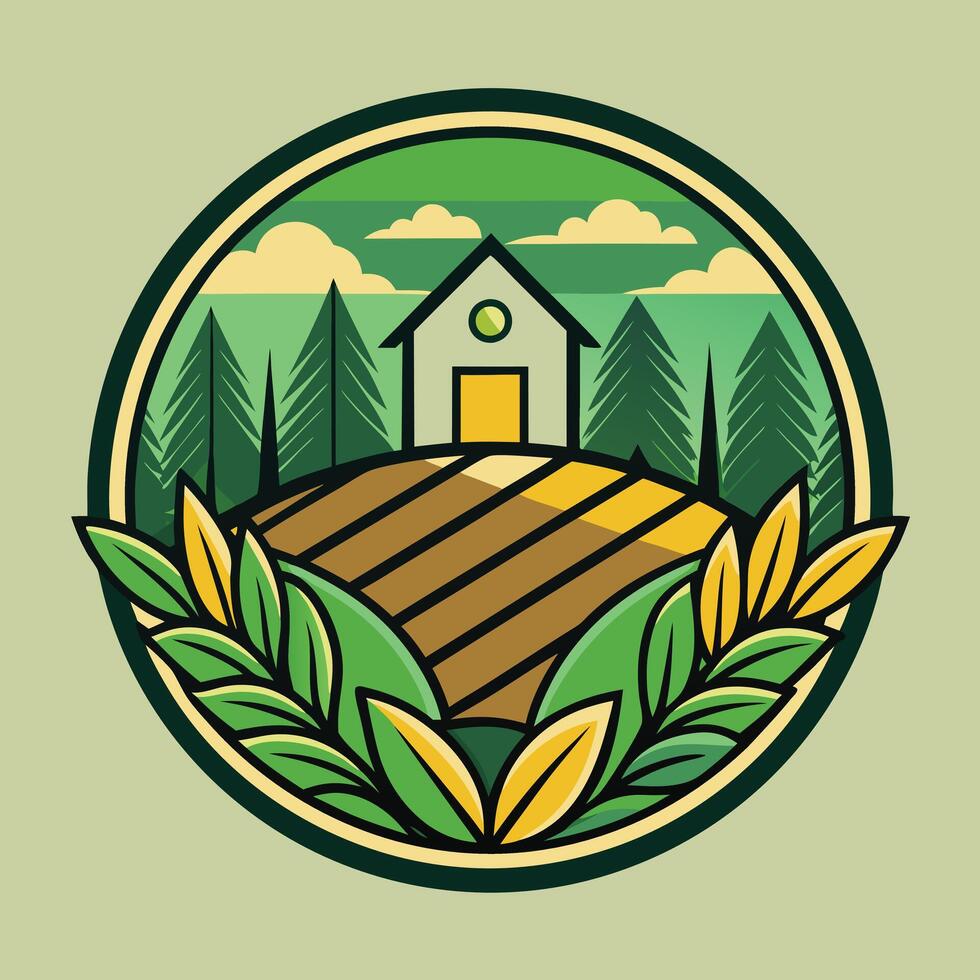 Farming logo illustration design on solid background vector