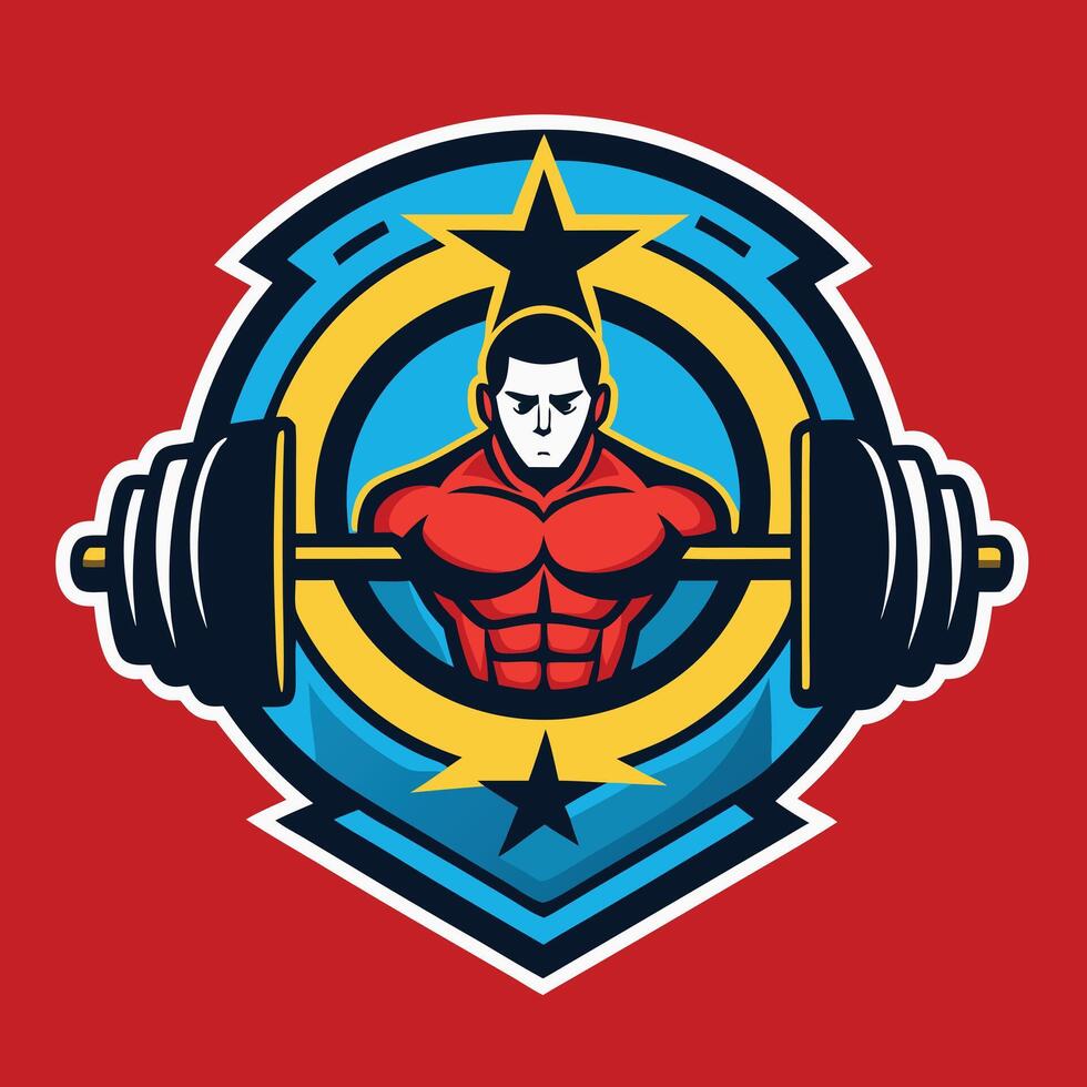 Fitness Logo illustration on solid background vector