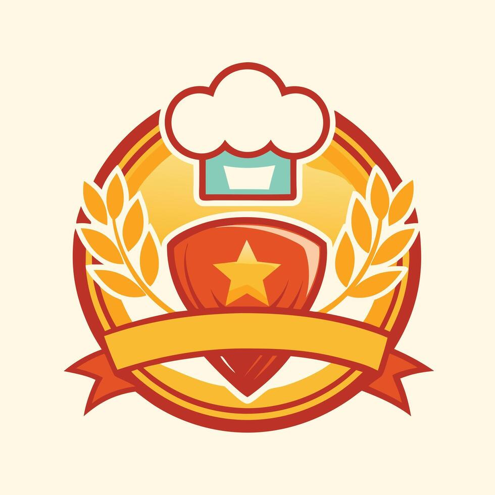 illustration of a cooking logo in solid background vector