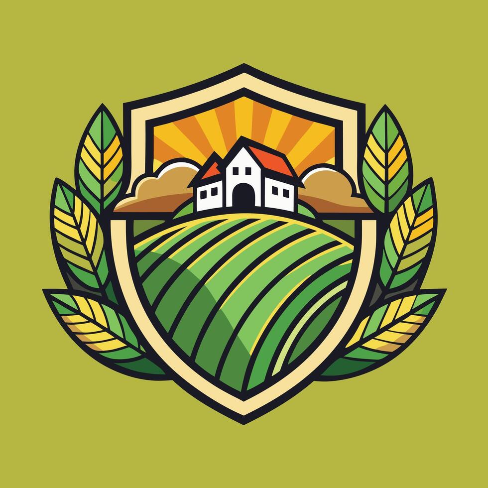 Farming logo illustration design on solid background vector