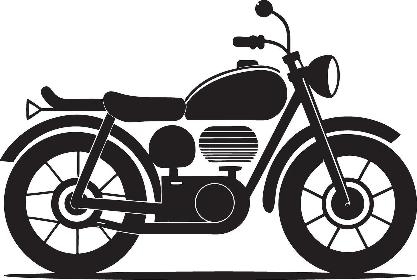 illustration of a retro motorcycle silhouette black and white vector