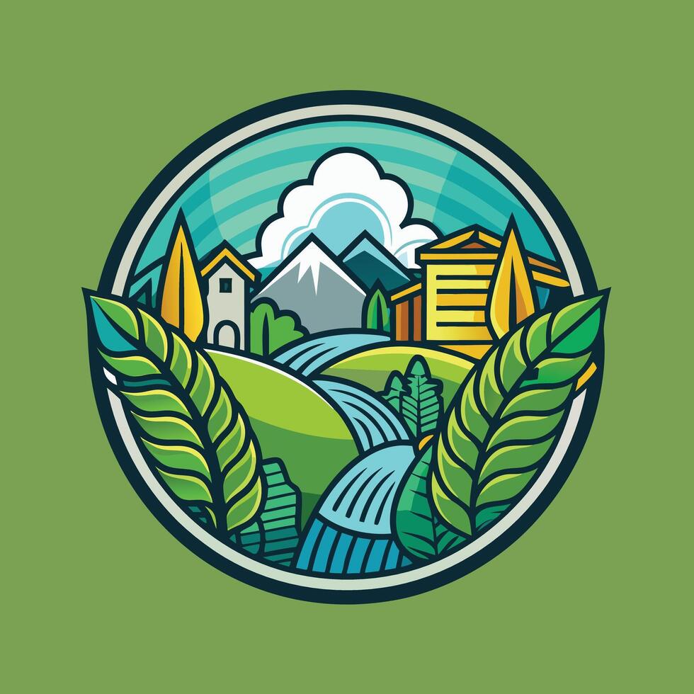 environment logo illustration on solid background vector