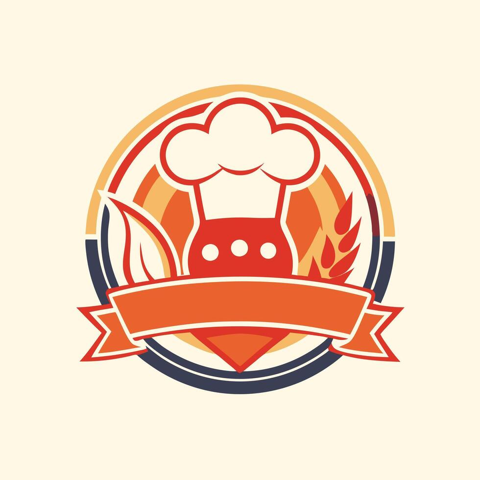 illustration of a cooking logo in solid background vector