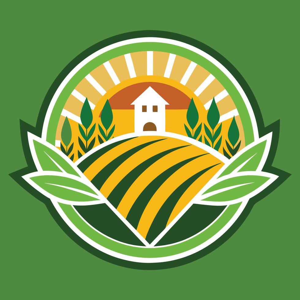 Farming Logo Illustration on solid background vector