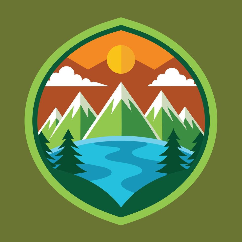 environment logo illustration on solid background vector