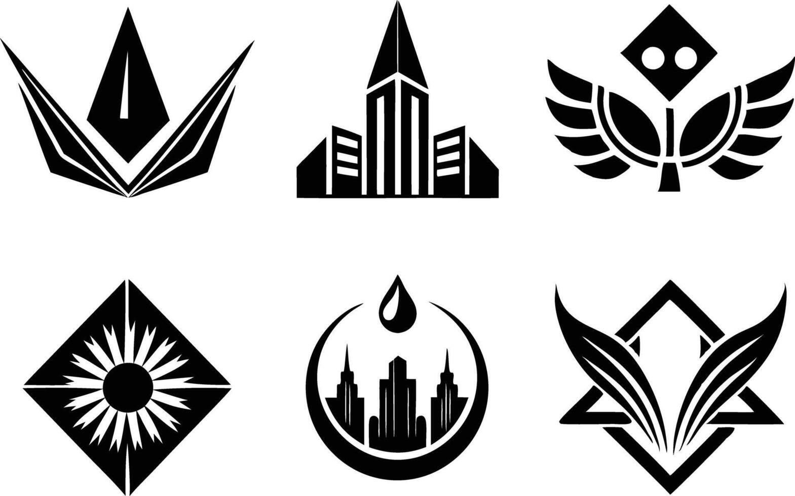set off minimal corporate logo illustration black and white vector