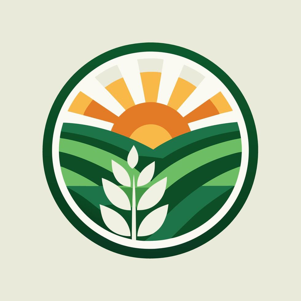 Agriculture Logo illustration black and white vector