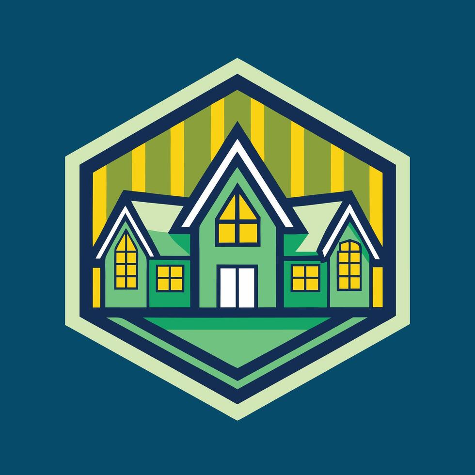 real estate logo illustration on solid background vector