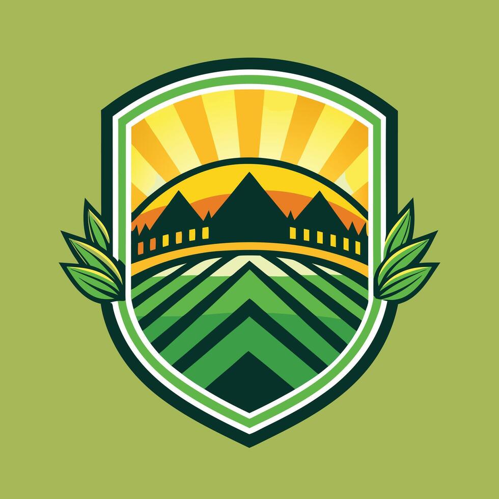 Farming Logo Illustration on solid background vector