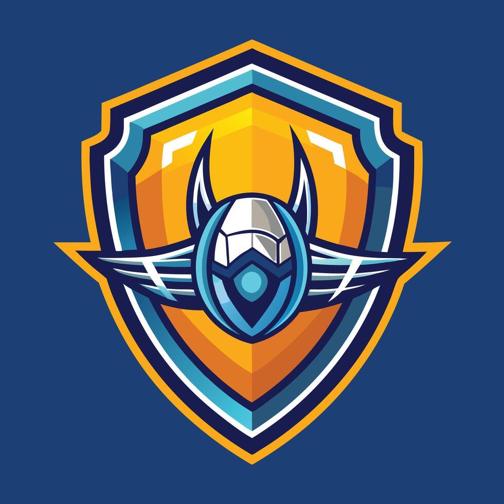 football team logo design illustration on solid background vector